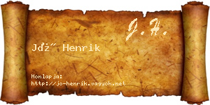 Jó Henrik névjegykártya