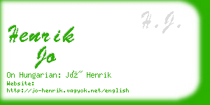 henrik jo business card